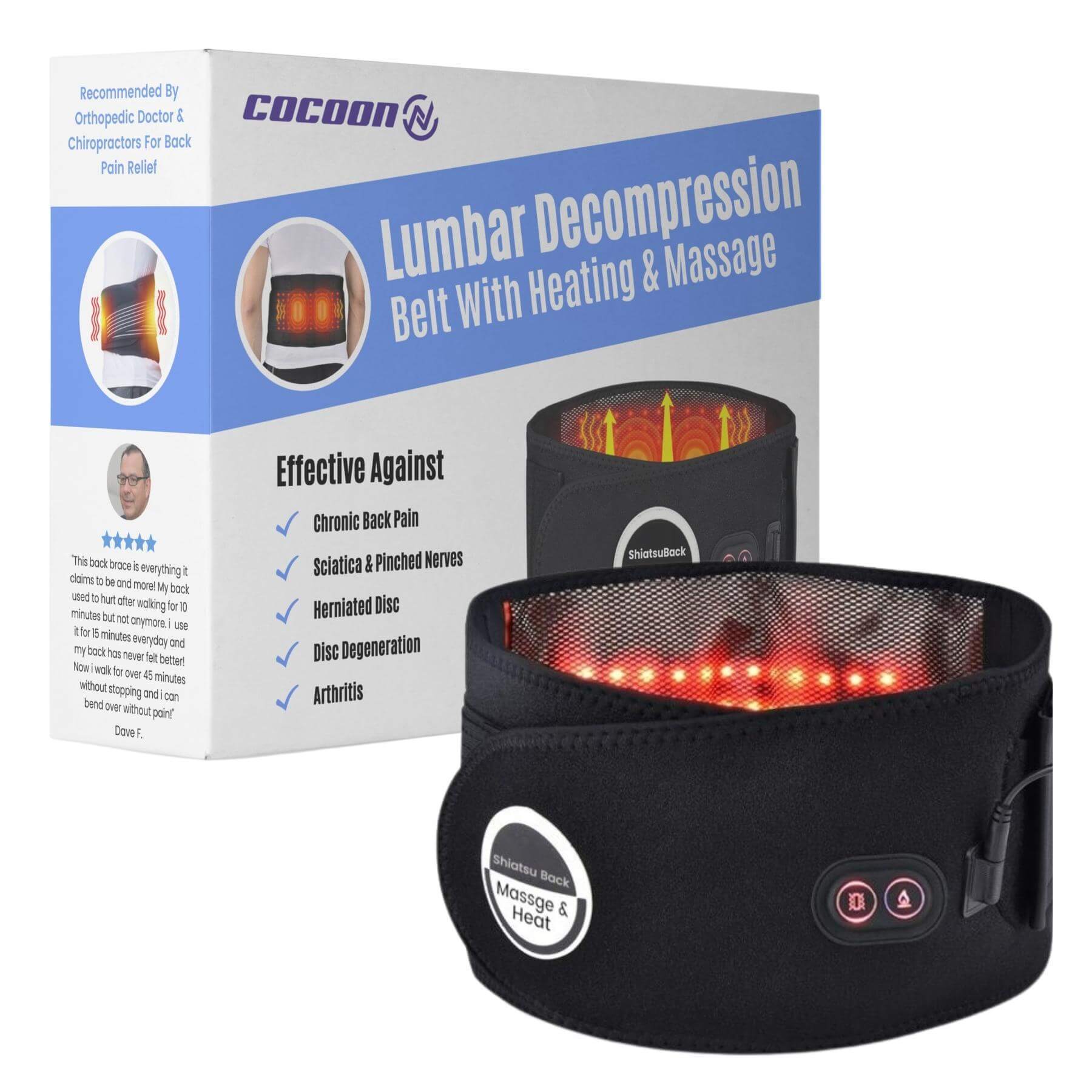 Back brace with massager shop